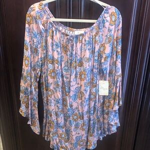 Misia Floral Blouse - Pink and Blue